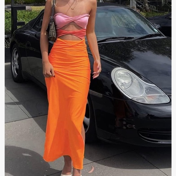 Neon orange dress - Picture 2 of 7